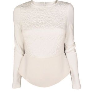 TIBI Katrin peplum top — off white.
